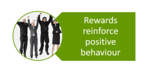 Rewards enforce positive behaviour